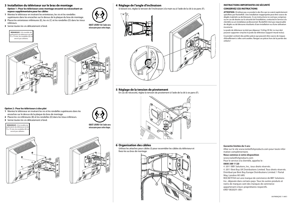 Rocketfish Rf Tvmfm01 Quick Setup Guide Manuel D Utilisation Page 2 2 Mode Original