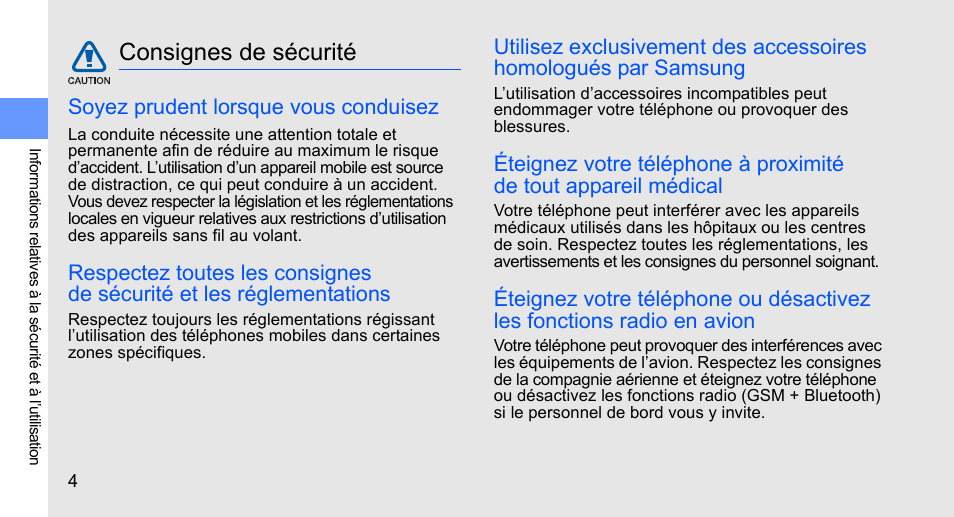 Consignes De Securite Samsung Gt B3410 Manuel D Utilisation Page 10 82 Mode Original