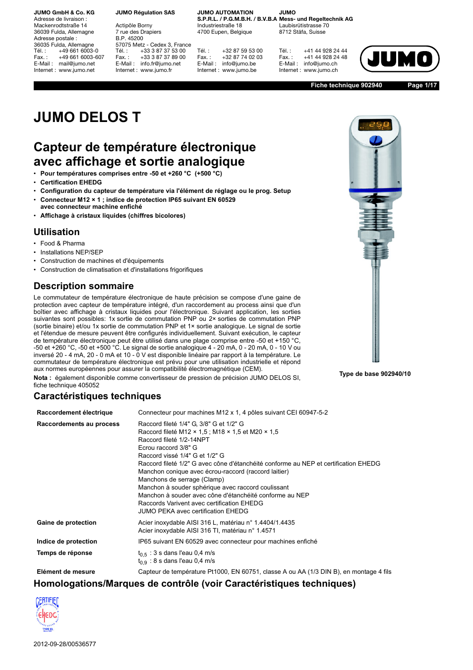 Jumo Delos T Electronic Temperature Switch With Display And Analog Output Data Sheet Manuel D Utilisation Pages 17 Mode Original