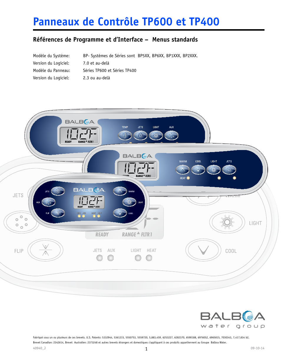 Balboa Water Group TP600 Manuel D'utilisation | Pages: 25 | Mode ...