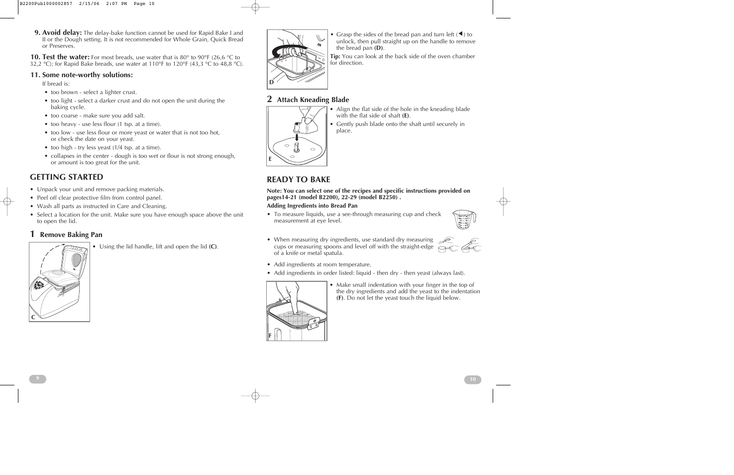 Ready to bake, Getting started | Black & Decker B2200 Manuel d ...