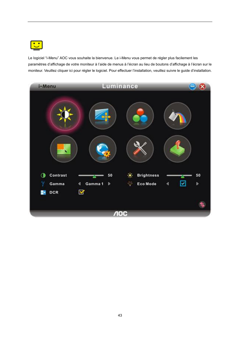 I-Menu | AOC E2451FH Manuel D'Utilisation | Page 43 / 54